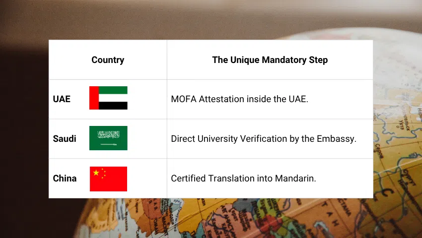 UAE Saudi China certificate attestation guide